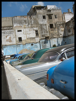 Parking lot in Cuba